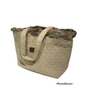 Quilted Tiles Tote Bag - Latte